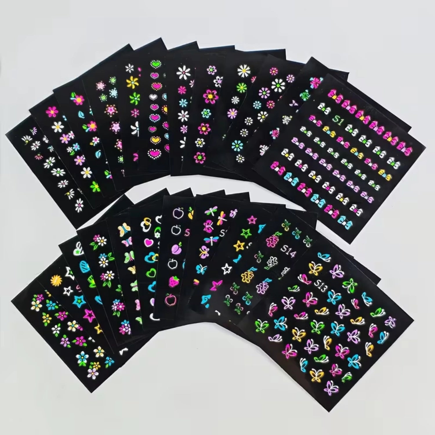 30pcs of 3D Glow-in-the-dark Neon Nail Stickers