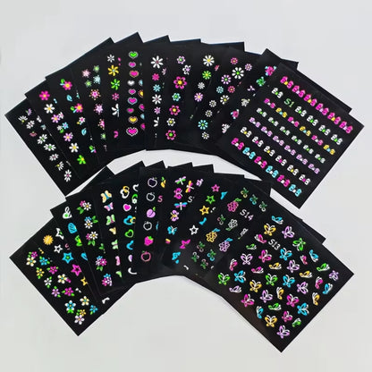 30pcs of 3D Glow-in-the-dark Neon Nail Stickers