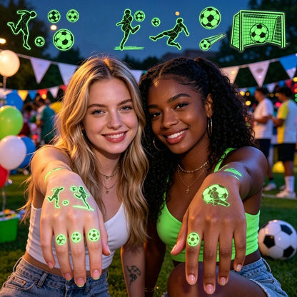 10 Glow-in-the-Dark Soccer Temporary Tattoos