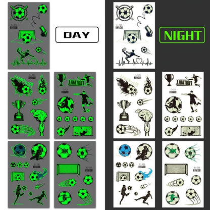 10 Glow-in-the-Dark Soccer Temporary Tattoos