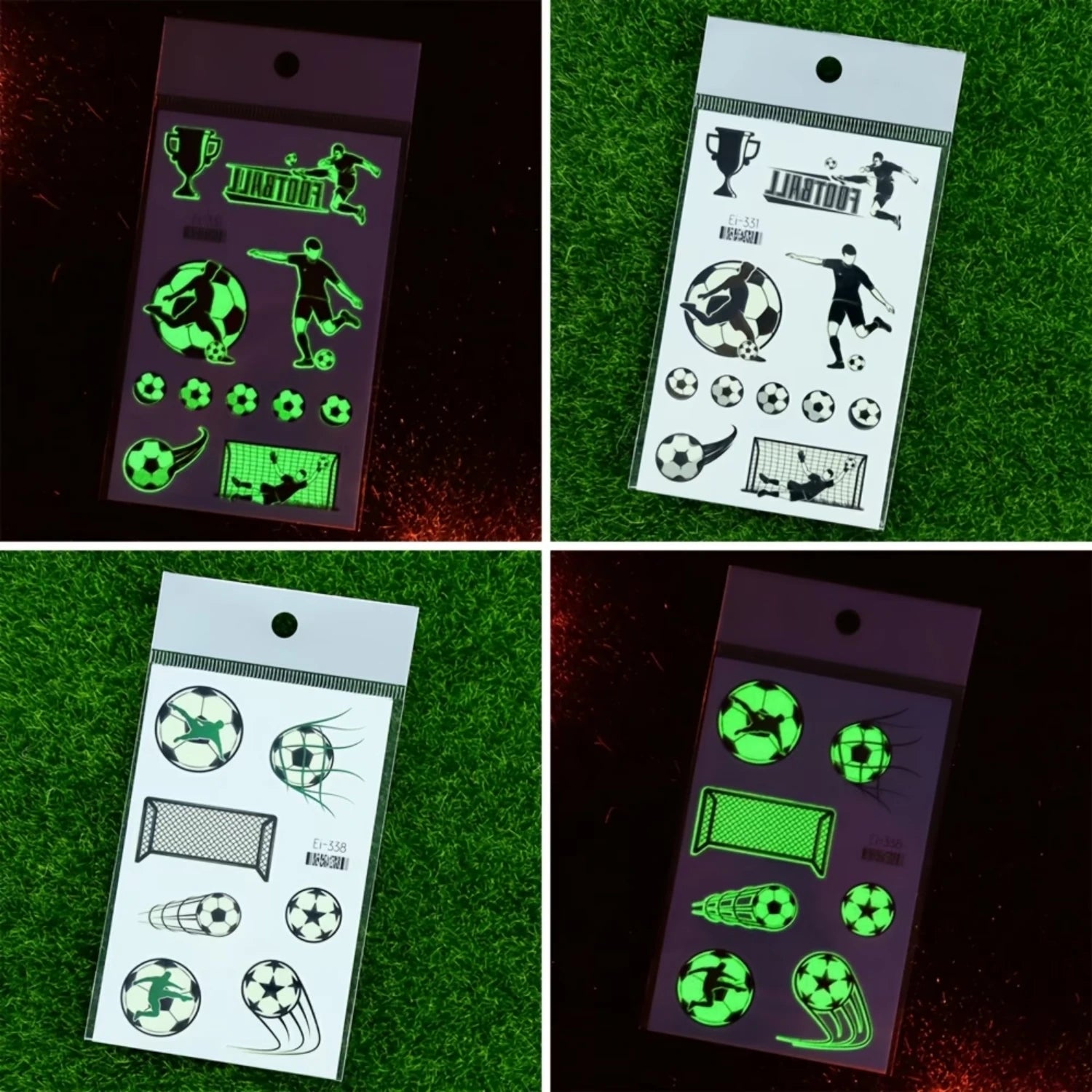 10 Glow-in-the-Dark Soccer Temporary Tattoos