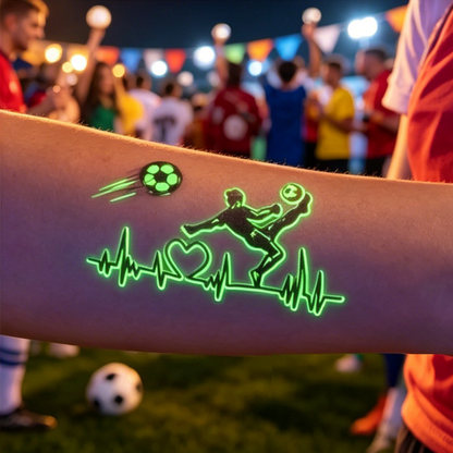 10 Glow-in-the-Dark Soccer Temporary Tattoos