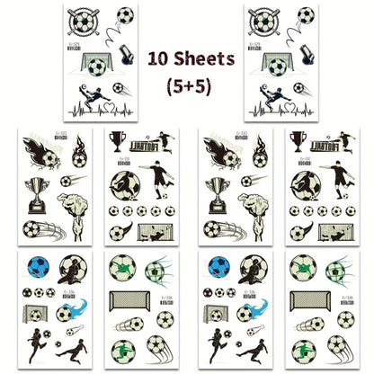 10 Glow-in-the-Dark Soccer Temporary Tattoos
