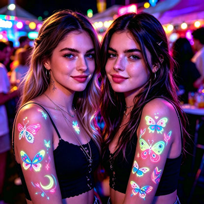 12 Glow-in-the-Dark Temporary Tattoo Stickers