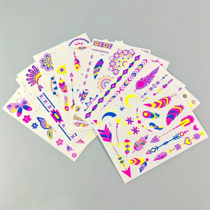 12 Glow-in-the-Dark Temporary Tattoo Stickers