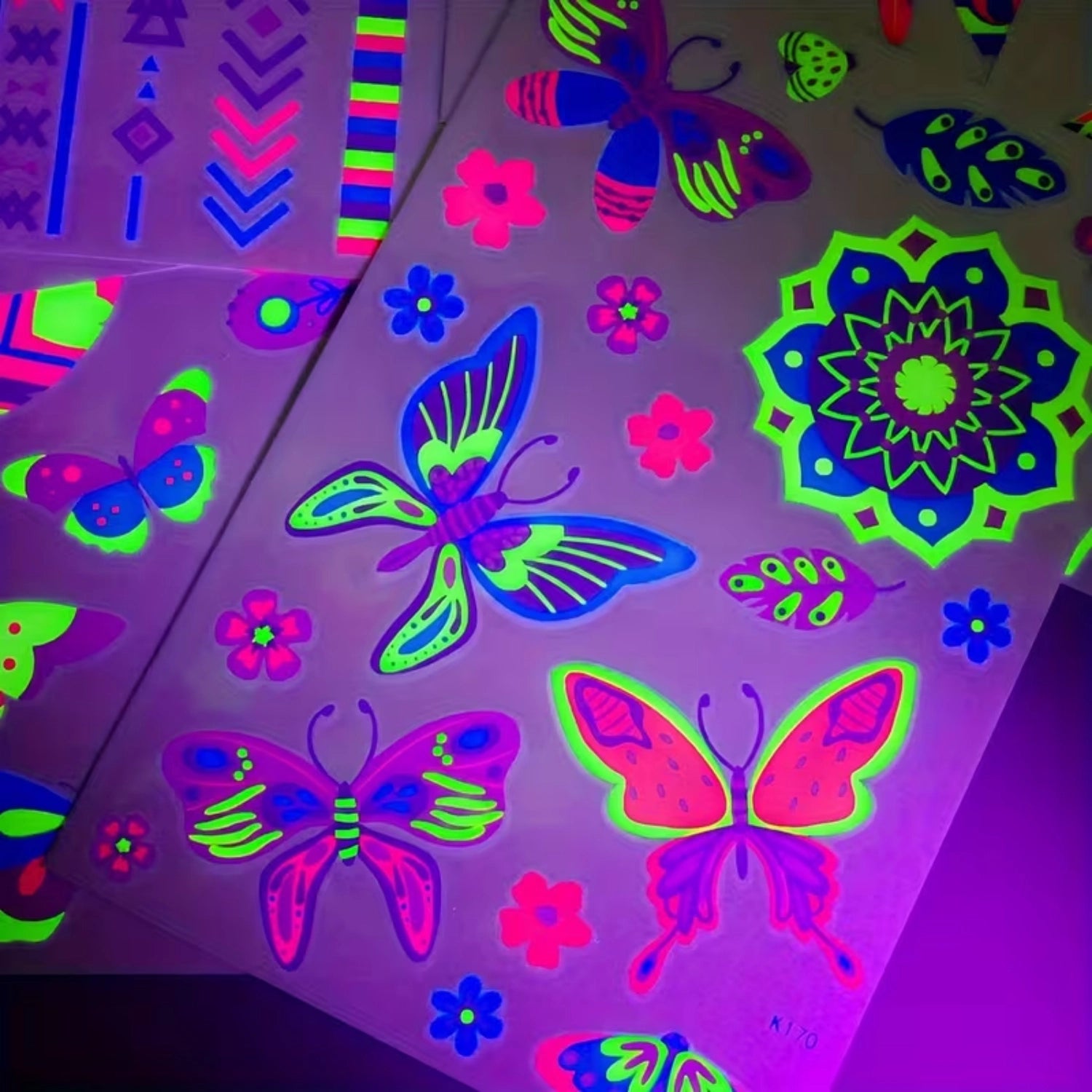 12 Glow-in-the-Dark Temporary Tattoo Stickers