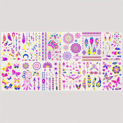 12 Glow-in-the-Dark Temporary Tattoo Stickers