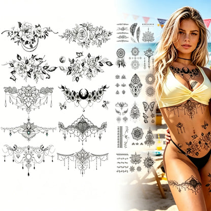60Pcs Waterproof Beach Party Tattoo Pack