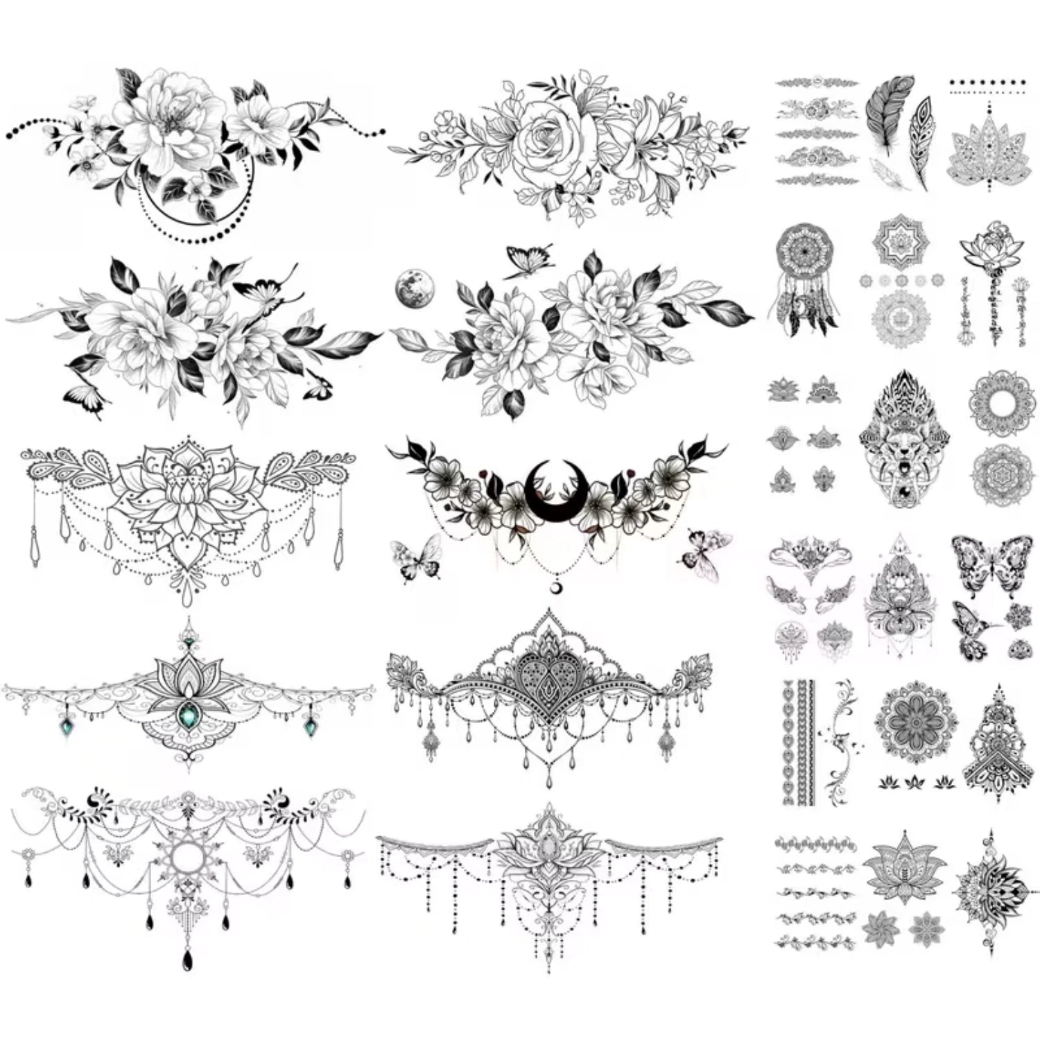 60Pcs Waterproof Beach Party Tattoo Pack
