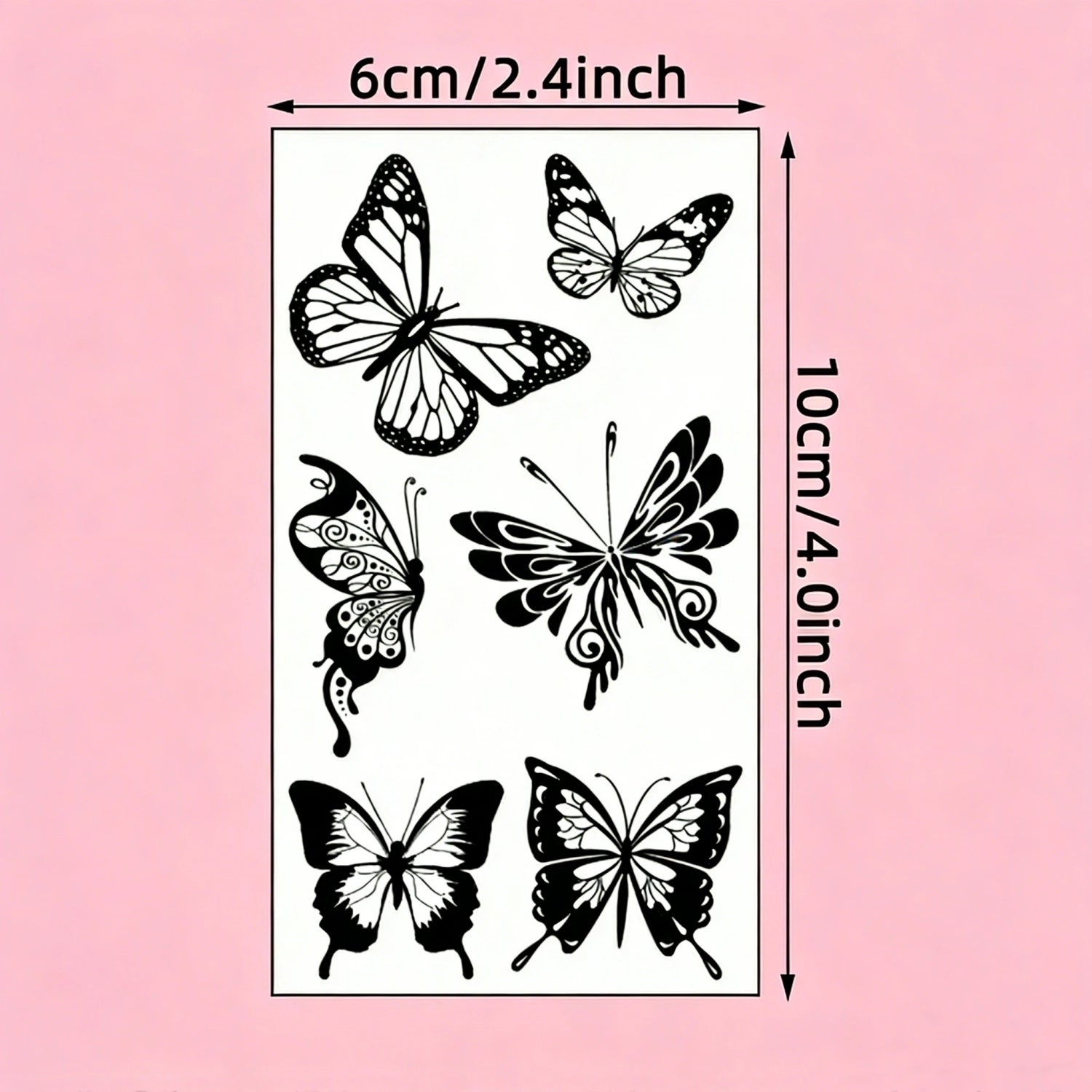 30 Sheets 163pcs Black Butterfly Temporary Tattoos | Waterproof Body Art for Everyday & Party Use